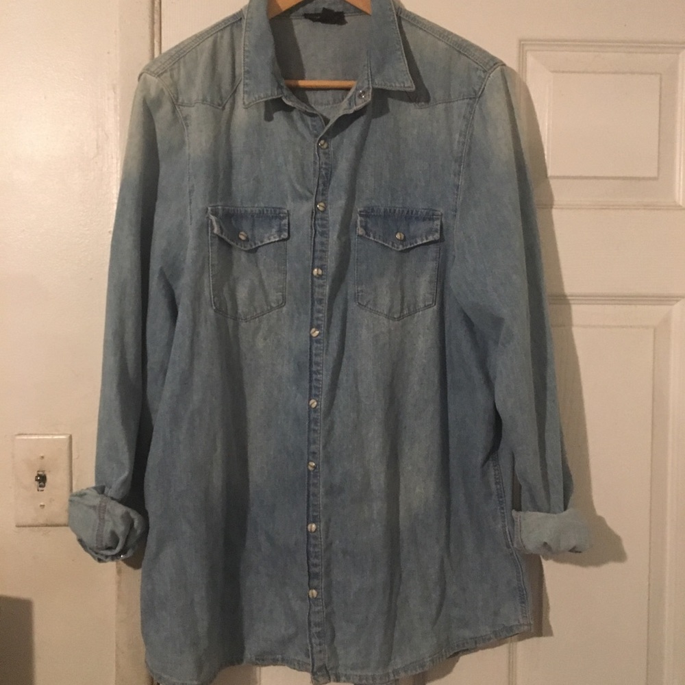 Topshop Oversized Denim Shirt